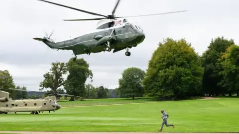 The US President Rerouted and Compelled to Change Helicopters En Route to Stansted